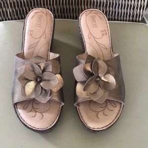 Born Bronze Floral Wedges